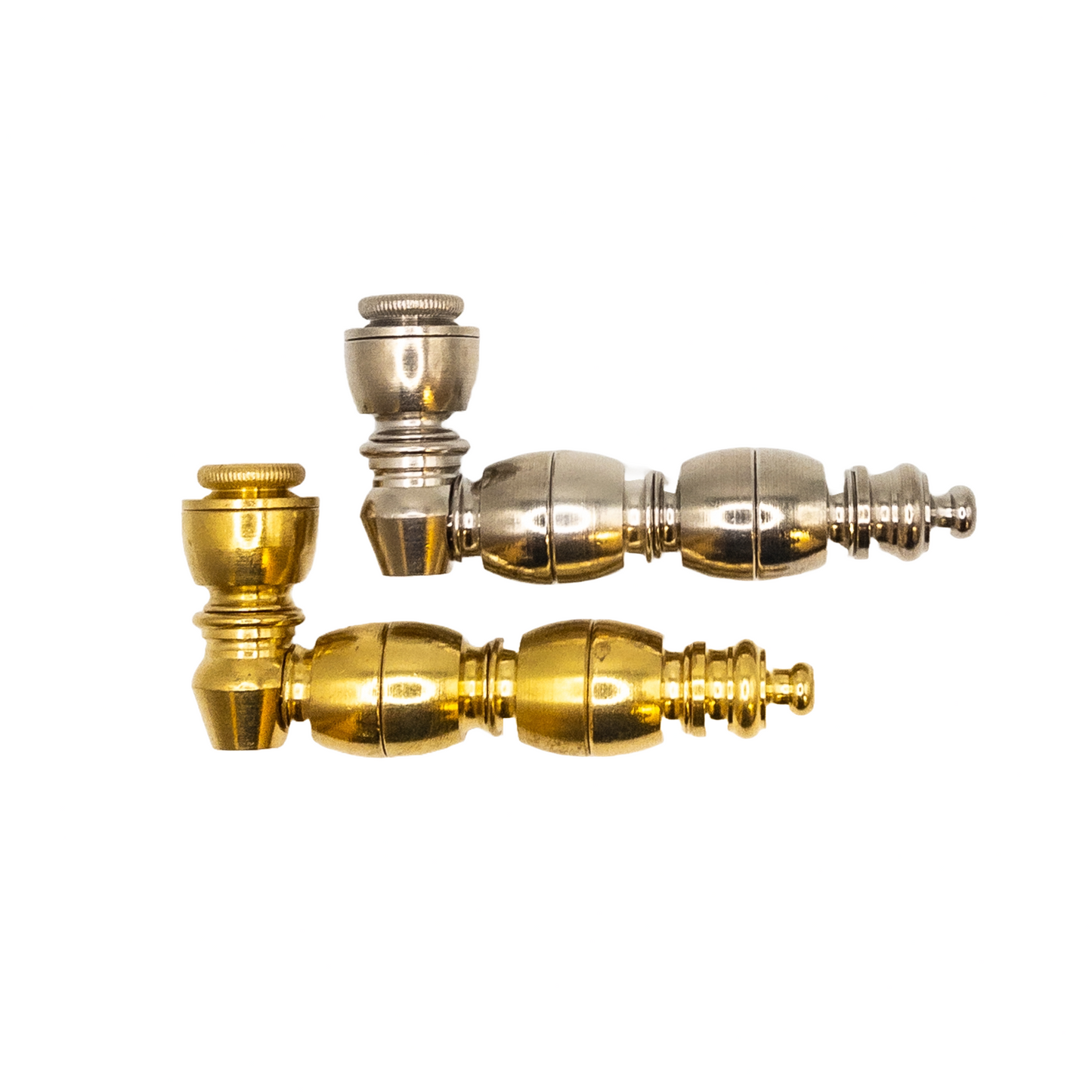 Metal Pipe with chamber - AMERICAN MADE - Brass or Nickel Plated M-17