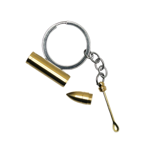 Snuff bullet with spoon and key ring SP-3