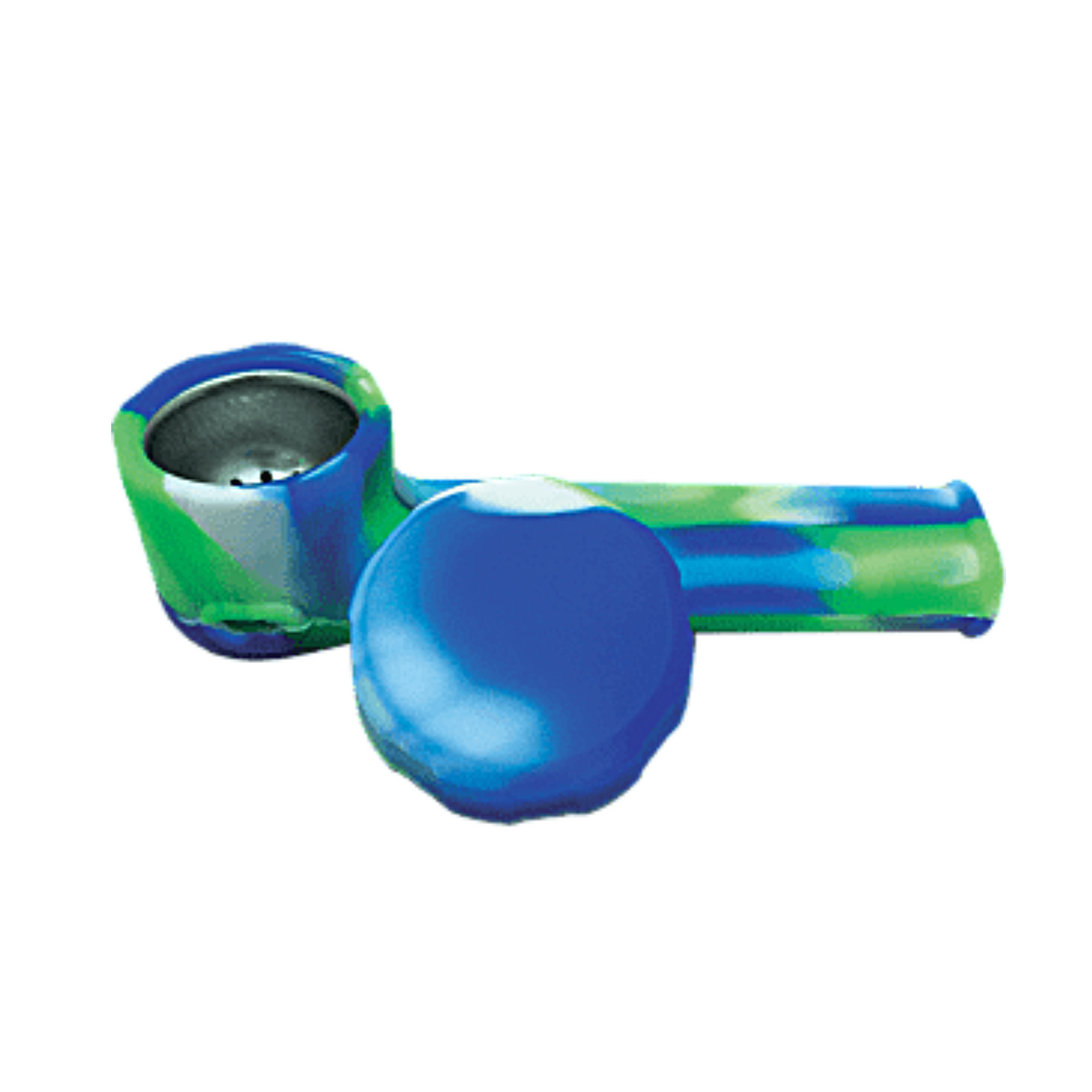 Silicone Pipe with Metal Bowl and Lid SIL-6