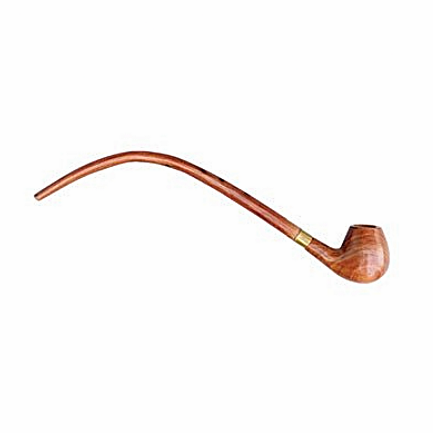 Handcarved Wood & Brass Gandalf Pipe - Light Wood GP-9