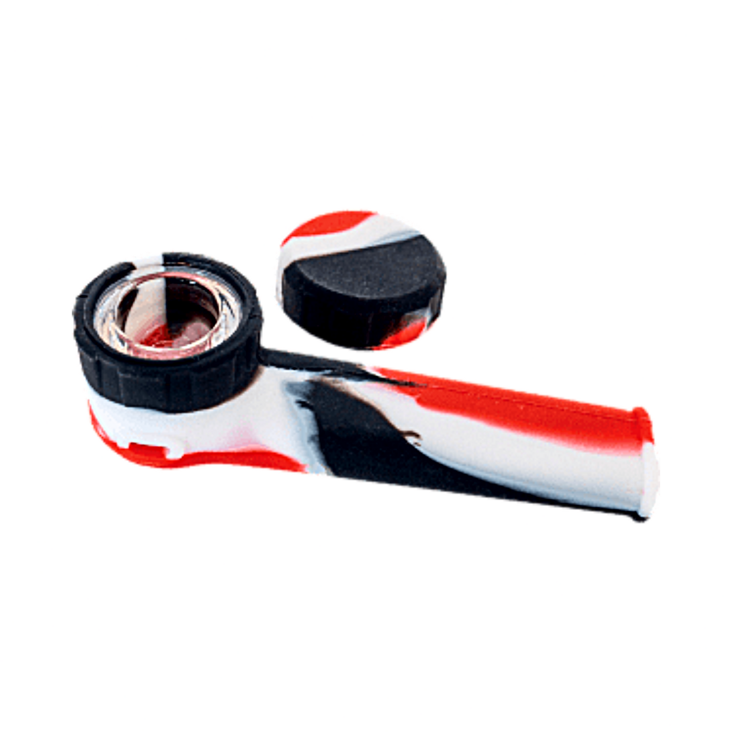 Silicone Pipe with Glass Bowl and Lid SIL-9