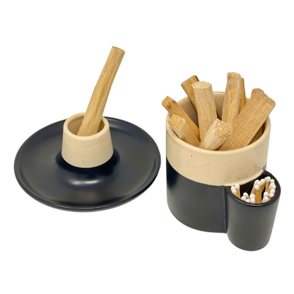 Palo Santo Ceramic Holder (Black) PS-1
