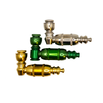 Metal Pipe with chamber - AMERICAN MADE - Brass, Anodized or Nickel Plated M-19