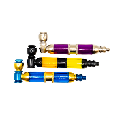Metal Pipe with chamber - AMERICAN MADE - Brass, Anodized or Nickel Plated M-27