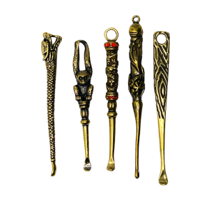 Brass snuff spoon with assorted designs - Evolution Wholesale