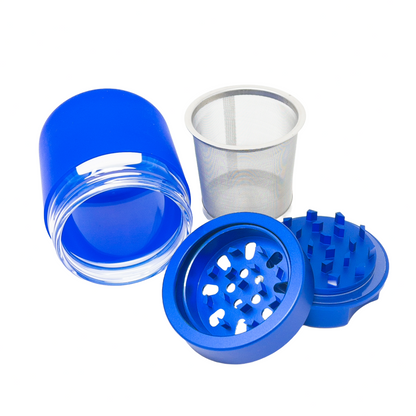 Glass Herb Grinder with screen, 60mm