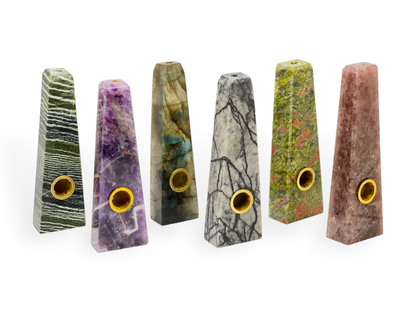 Obsidian Flat Crystal Pipe CP-8 FLAT
