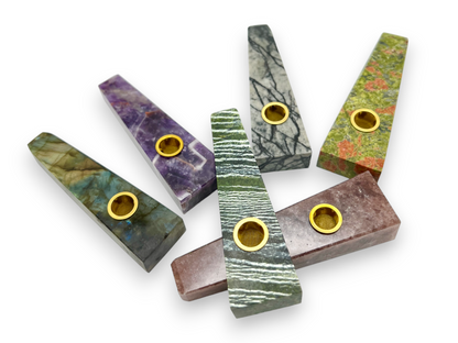 Green Zebra Jasper Crystal Pipe CP-20